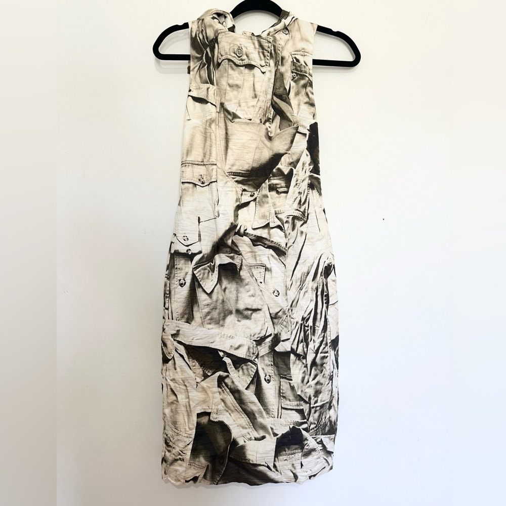 Nicole Miller Size 6 retro midi dress bodycon sleeveless jeans